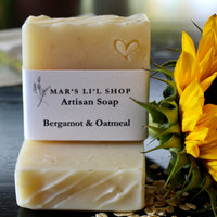 A comforting blend of finely ground Oatmeal and uplifting Bergamot essential oil, this cold process soap gently exfoliates while nourishing the skin. Enriched with luxurious oils and butters, it leaves your skin soft and smooth.&nbsp; Enjoy the fresh, citrusy warmth, perfect for a soothing, everyday cleanse.