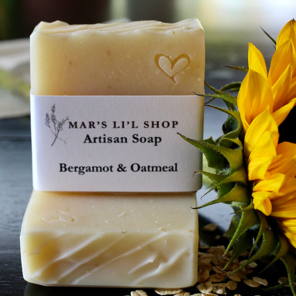 A comforting blend of finely ground Oatmeal and uplifting Bergamot essential oil, this cold process soap gently exfoliates while nourishing the skin. Enriched with luxurious oils and butters, it leaves your skin soft and smooth.&nbsp; Enjoy the fresh, citrusy warmth, perfect for a soothing, everyday cleanse.