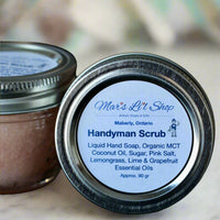 Our Handyman Scrub is the ultimate solution for dirty hands after a hard day’s work. Infused with the zesty scents of Lemongrass and Lime essential oils, it’s a natural way to exfoliate, nourish, and leave your skin feeling smooth and rejuvenated.

💪 Whether you’re tackling tough projects or just need some TLC, this scrub works hard to restore your hands to their soft, fresh best!

Why you'll love it:

Gentle exfoliation with natural sugar and salt crystals
Nourishing oils to hydrate and smooth 