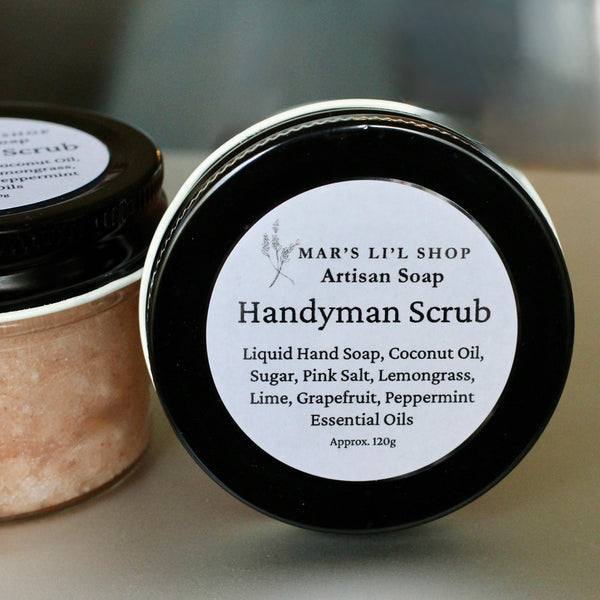 OurHandyman Scrub is the ultimate solution for dirty hands after a hard day’s work. Infused with the zesty scents of Lemongrass, Lime , Grapefruit and Peppermint essential oils, it’s a natural way to exfoliate, nourish, and leave your skin feeling smooth and rejuvenated.

💪 Whether you’re tackling tough projects or just need some TLC, this scrub works hard to restore your hands to their soft, fresh best!