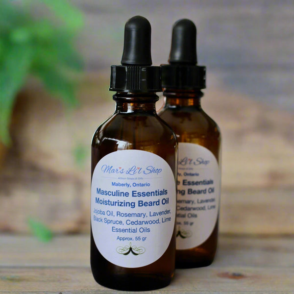 Masculine Essentials - Moisturizing Beard Oil moisturizing beard oil will soften and condition your beard, but the biggest benefit will be the skin underneath. It can help alleviate itchiness, dryness and irritation. Your soft and shiny beard will thank you for it.