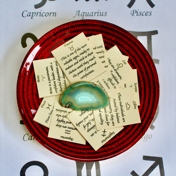 Uniquely crafted with a scent corresponding to each sign, these specialty themed Zodiac soaps are stamped with its corresponding symbol and accompanied by a fun little description of each signs characteristics.